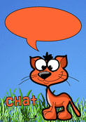 Le chat dr&ocirc;le avec texte &agrave; &eacute;crire